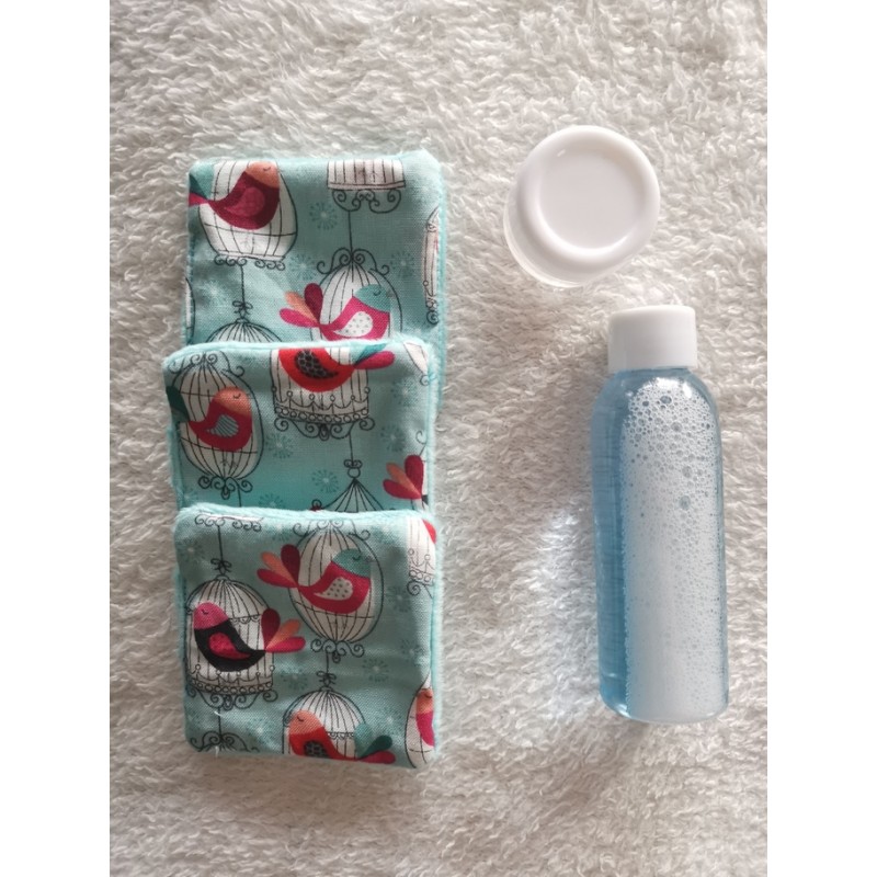 Lingette lavable bébé & peaux sensibles ❀ - Provence cigales lavande -  Micro-polaire lilas